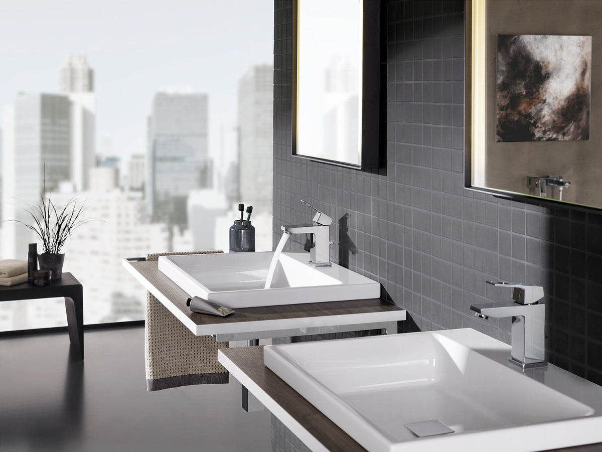 Baterie lavoar Grohe Eurocube, marimea M,cartus ceramic, set evacuare cu tija, aerator, Crom-23445000