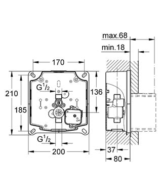 Grohe Rapido U-set instalare pentru pisoar-37338000