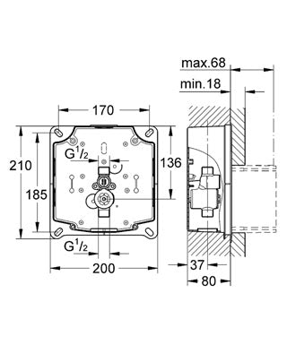 Set de instalare pentru pisoar cu actionare manuala-Grohe-Rapido UMB-38787000