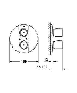 Baterie cada termostata Grohe Grohtherm 2000 Special -19417000