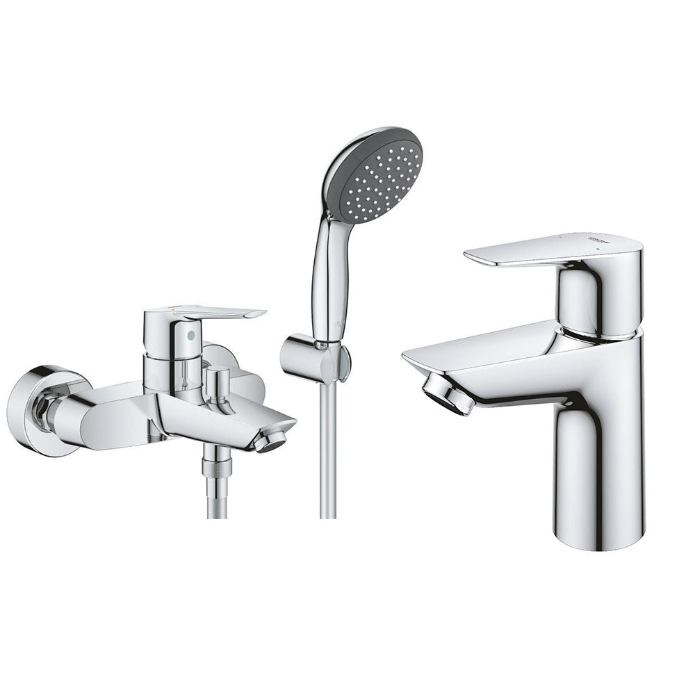 Pachet baterii baie Grohe Start, marimea S, set dus inclus, suport perete, crom-( 23413002 , 23898001  )
