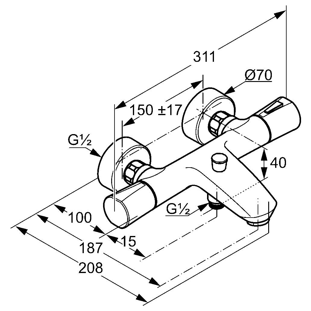 Pachet baterie cada si dus termostat Kludi , set dus(351010538,68160050)