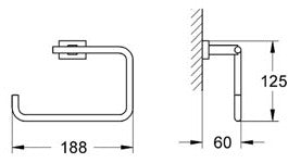 Inel prosop Grohe Essentials Grohe Cube,montare perete, crom-40510001