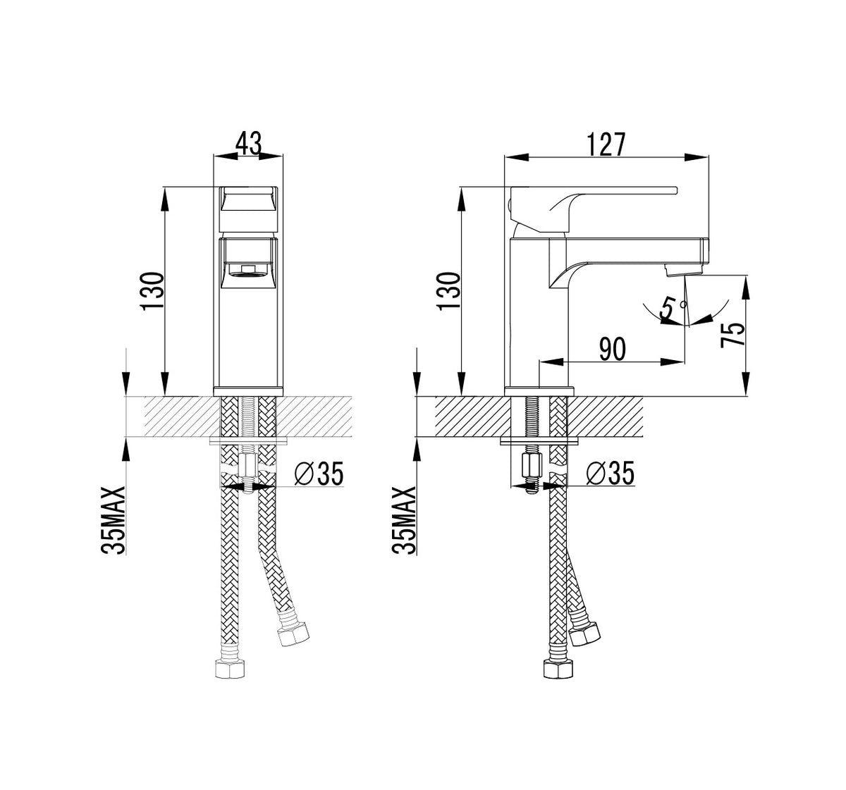 Baterie lavoar Monopiesa Lemark Plus Grace, crom - LM1506C