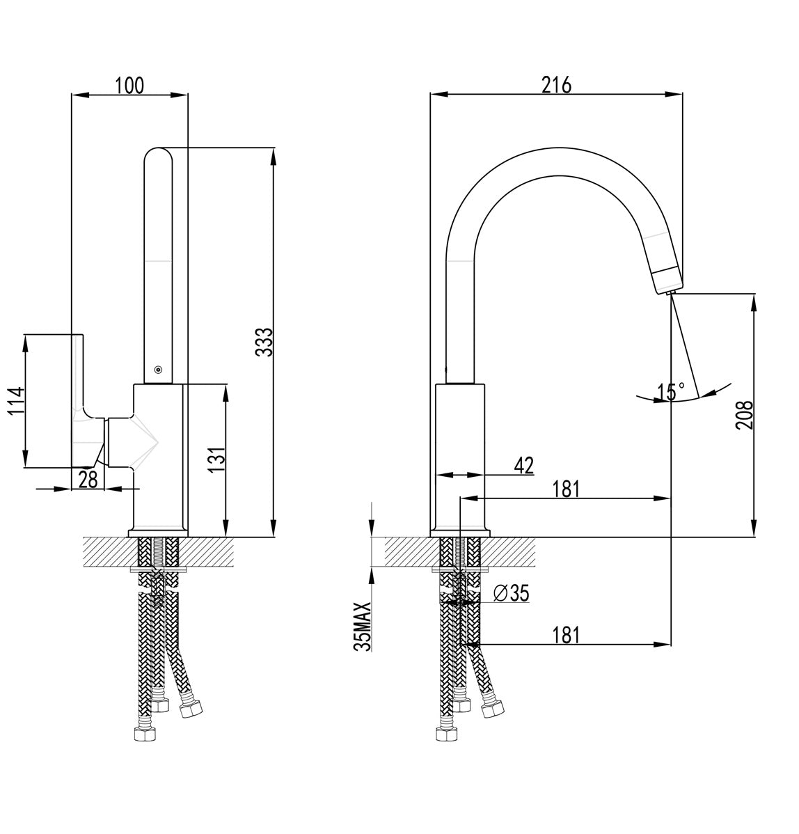 Baterie bucatarie Lemark Comfort, cu Racord la Filtru de Apa Potabila, crom - LM3073C