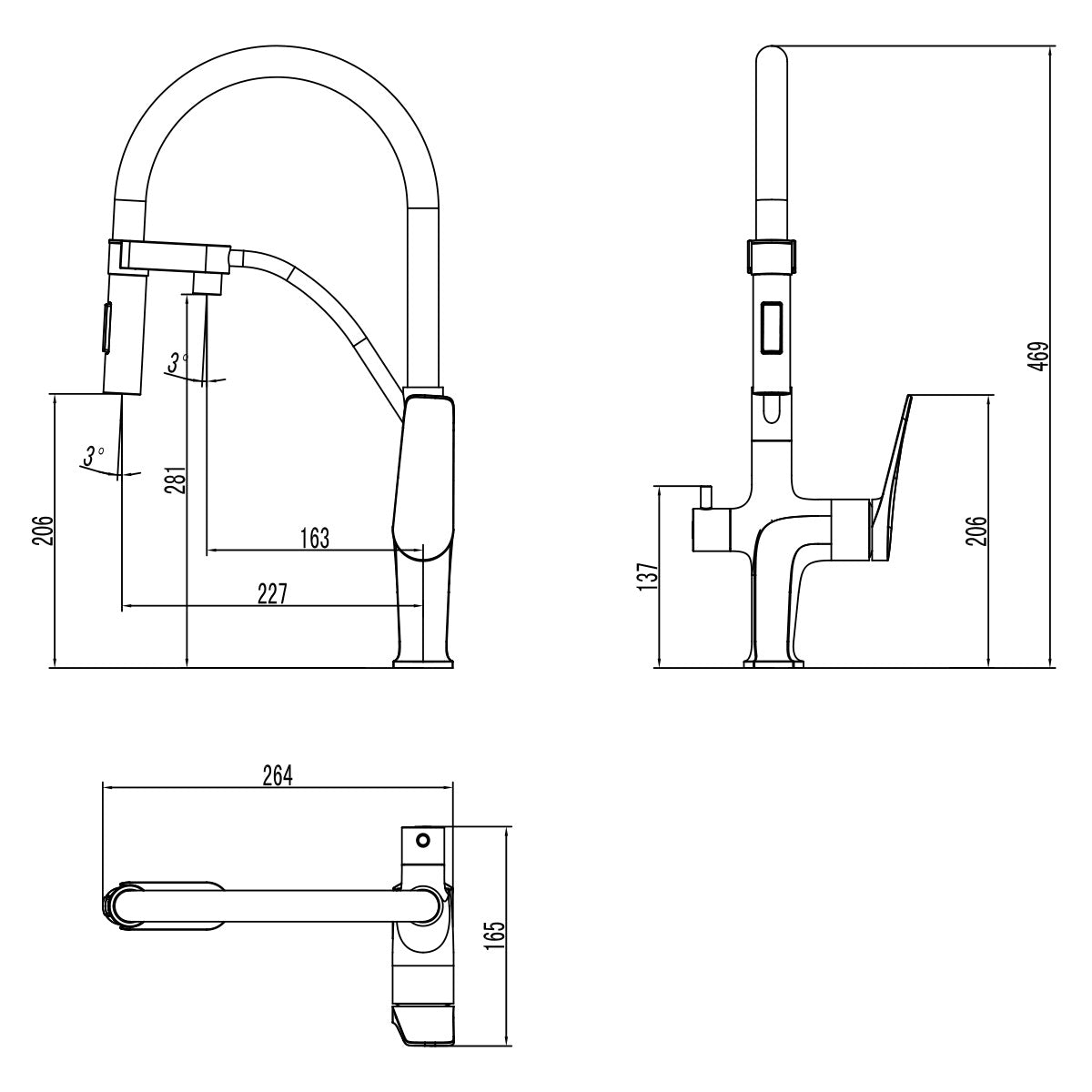 Baterie bucatarie Lemark Comfort pentru filtru de apa, crom/gri - LM3074C-Gray-EU