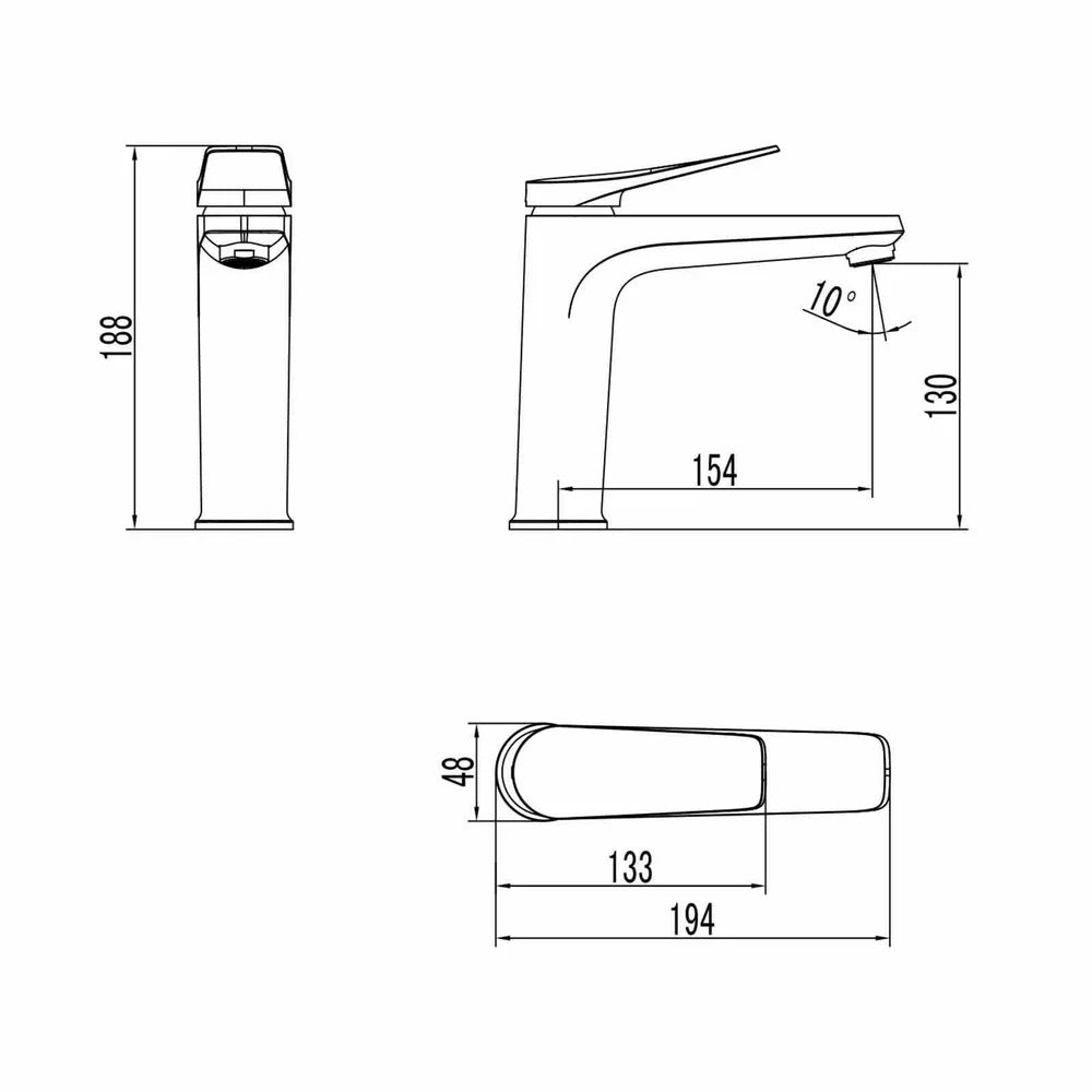 Baterie lavoar Lemark Bronx monocomanda, negru mat -  LM3737BL