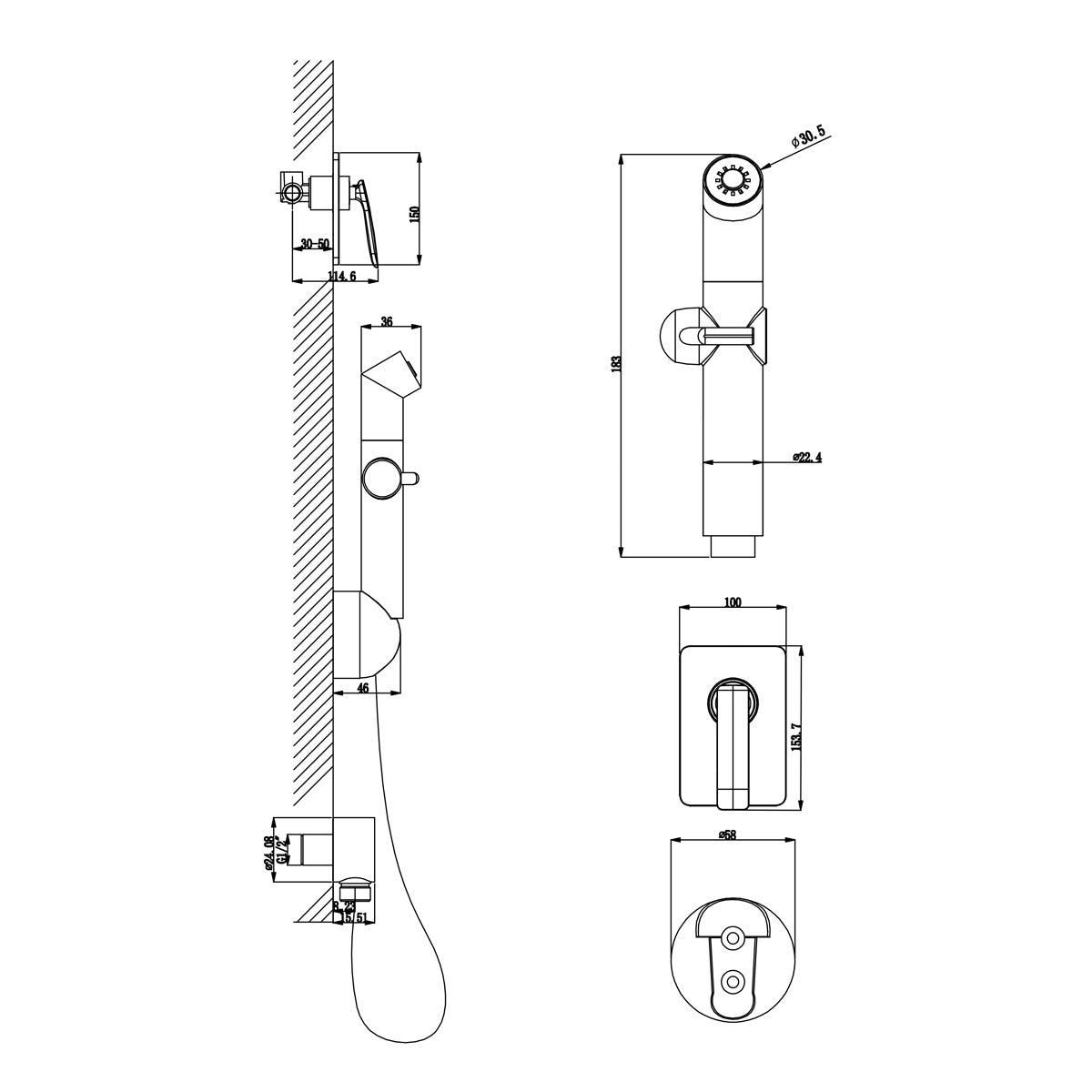 Baterie dus Igienic Lemark Bellario, crom - LM6819C-EU