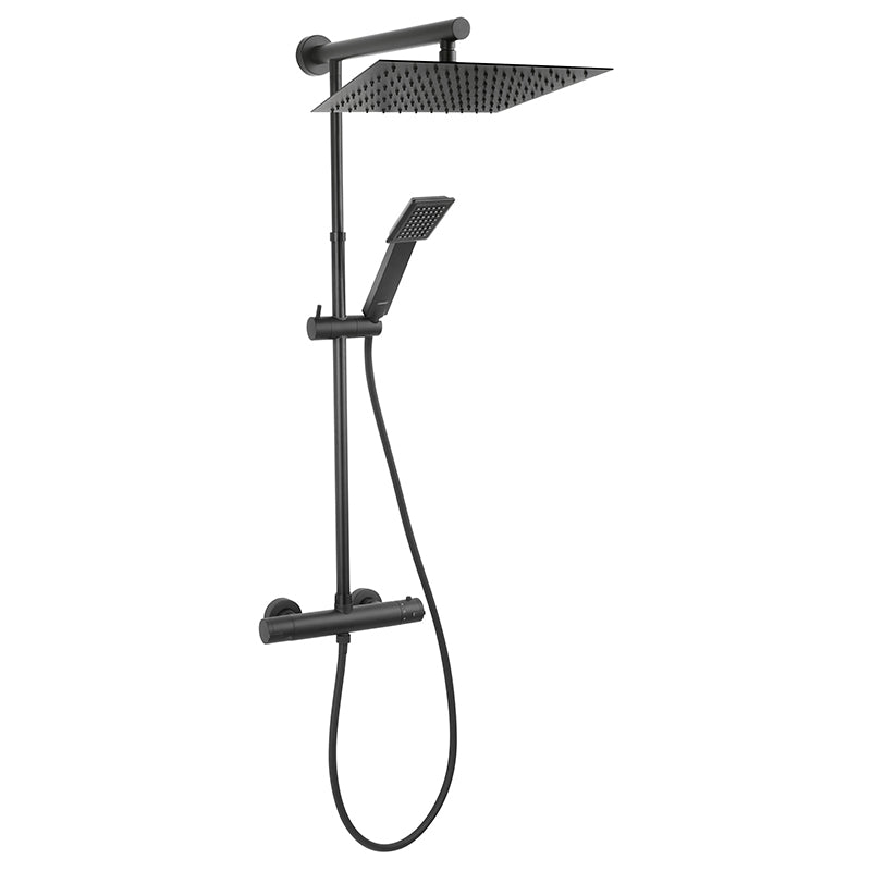 Coloana dus Ferro Trevi Square, termostatata, negru mat - NP75SQ-TRV7U-BL