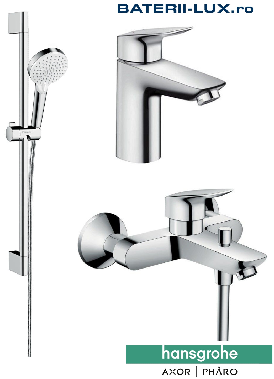 Set complet baterii baie cada Hansgrohe Logis1000-Hans003