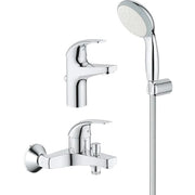 Pachet baterii baie 3 in 1 Grohe ( baterie cada, baterie lavoar, set dus cu porter,furtun dus 1.25m(23805000,23768000,27799001)