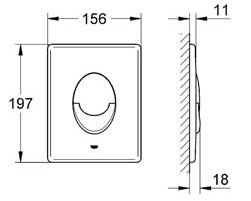 Placa actionare WC Skate Air - culoare crom mat - Grohe-38505P00