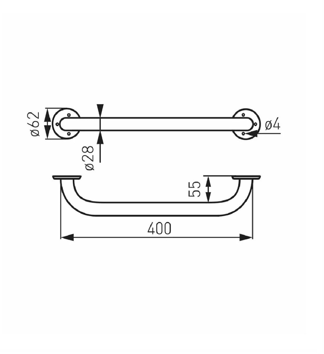 Bara sustinere Ferro Metalia Help, 40 cm, alb - R6640.11