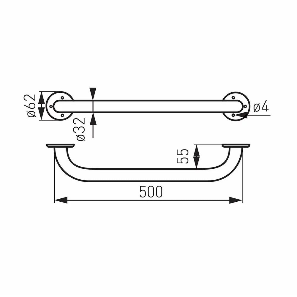Bara sustinere Ferro Metalia Help, 50 cm crom - R6650.44