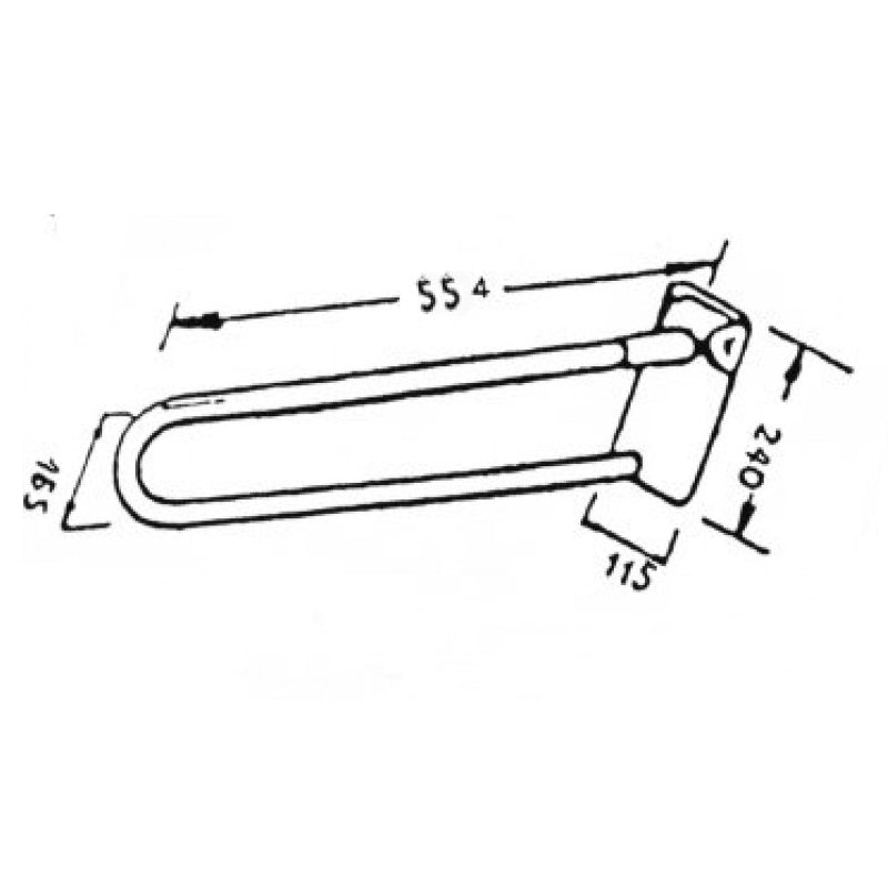 Bara sustinere Ferro Metalia Help, rabatabil, lungime 83 cm, alb - R66830.11