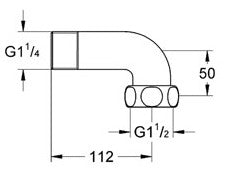 Racord cu cot 1 1/4"x1" - Grohe-12428000