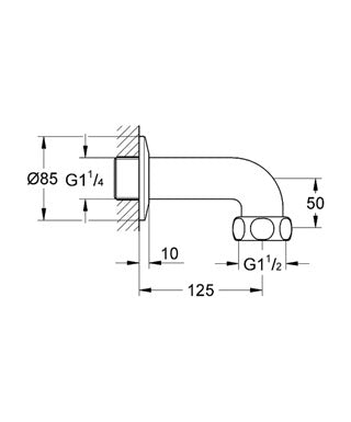 Racord in perete tata 1 1/4" - Grohe-12432000