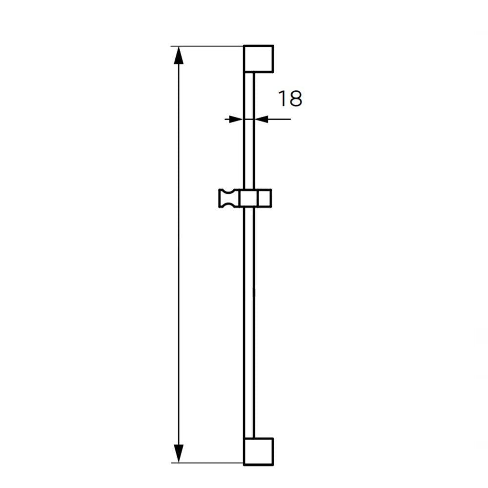 Bara de dus reglabila Ferro Rail, 60 cm, crom - RAIL4.0