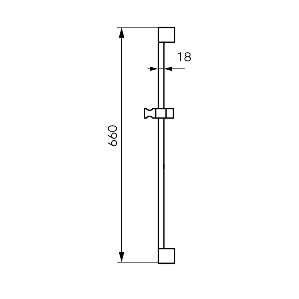Bara de dus reglabila Ferro Rai,l 70 cm, crom - RAIL601.0