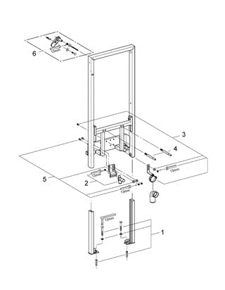 Cadru metalic Grohe Rapid SL pentru bideu-instalare 1.13 m, crom - 38553001