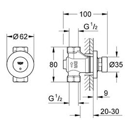 Ventilt autoinchidere dus Grohe Euroeco Cosmopolitan S-36268000