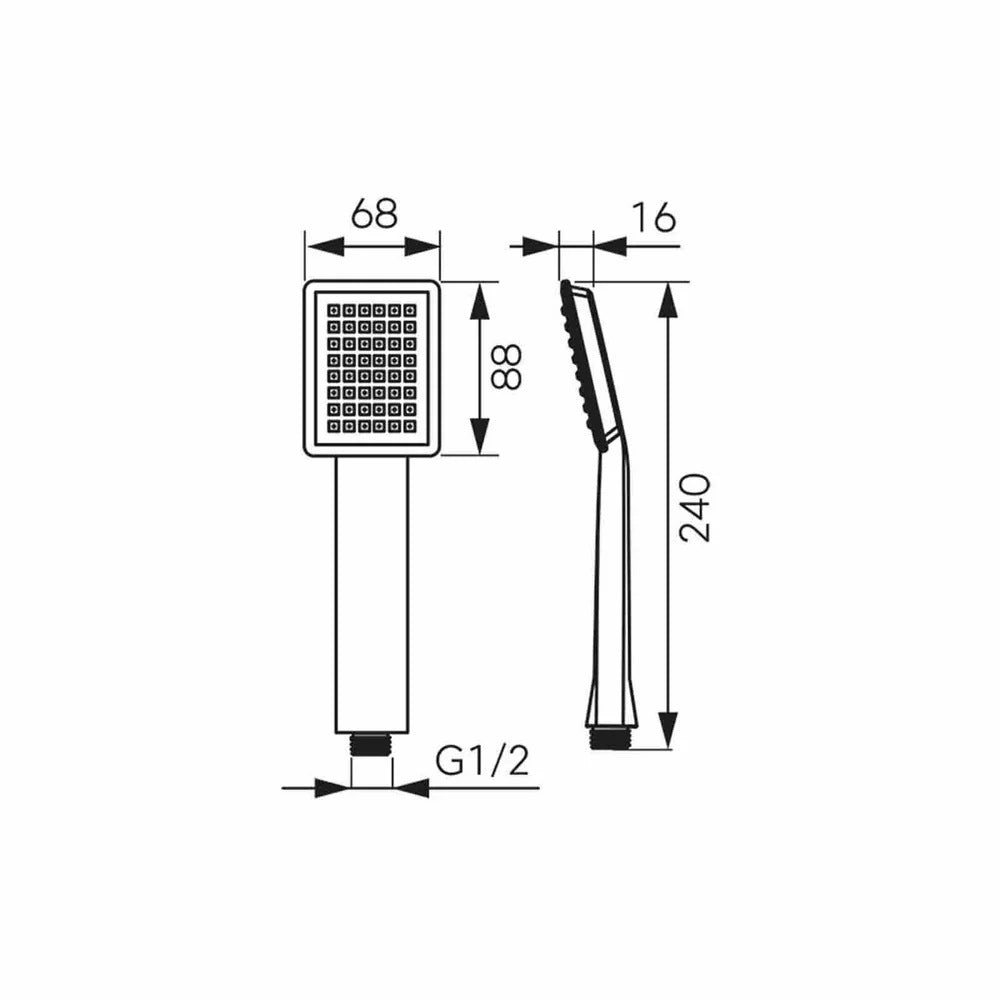 Para de dus Ferro Sinus, 1 tip de jet, crom - S170-B