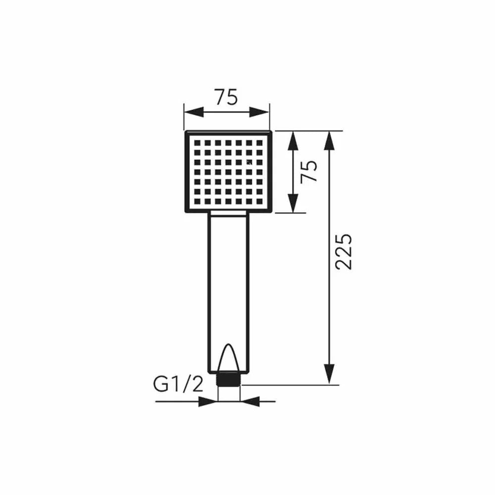 Para dus Ferro Squerto, 1 tip de jet, negru mat - S22BL-B