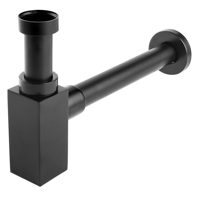Sifon lavoar Ferro Quadro, negru mat - S280-BL
