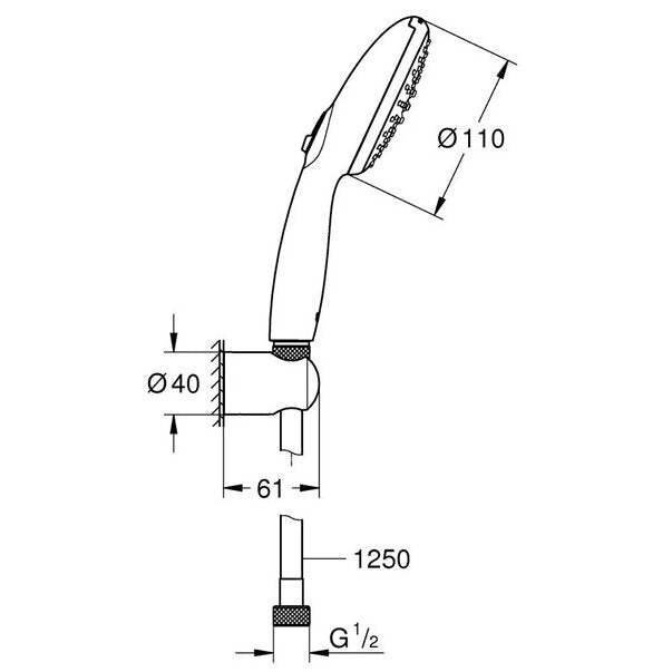Set de dus Grohe Tempesta 110 cu porter si 2 functii - 27799003