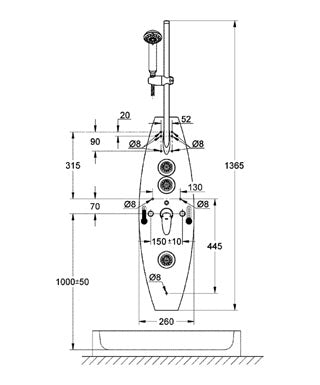 Set dus Aquatower 1/2" 2000 - Grohe
