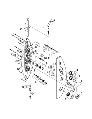 Set dus Aquatower 1/2" 2000 - Grohe