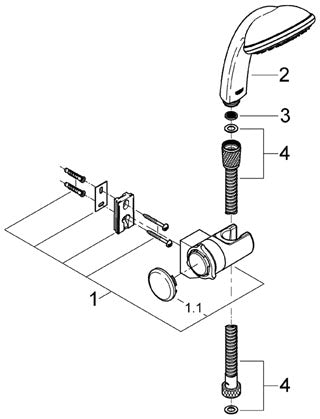 Set dus Grohe Tempesta Trio-28479000
