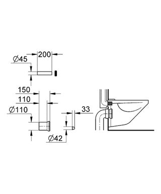 Set WC de racord admisie si evacuare - Grohe