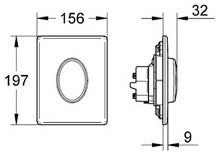 Skate Air - Placa actionare WC-culoare crom mat - Grohe