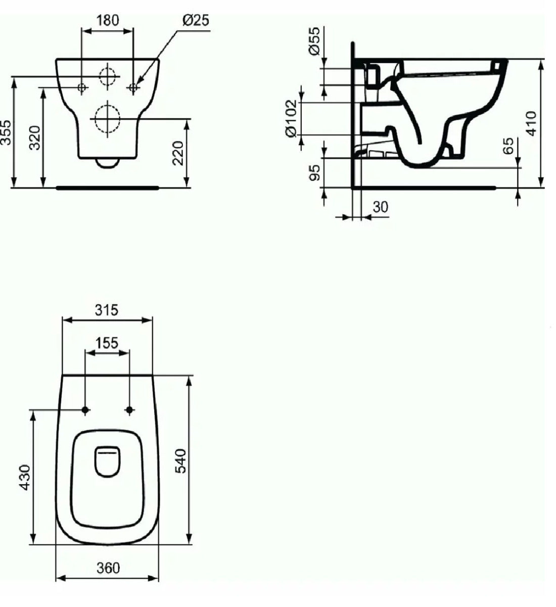 Vas wc suspendat Ideal Standard Esedra, alb - T281401