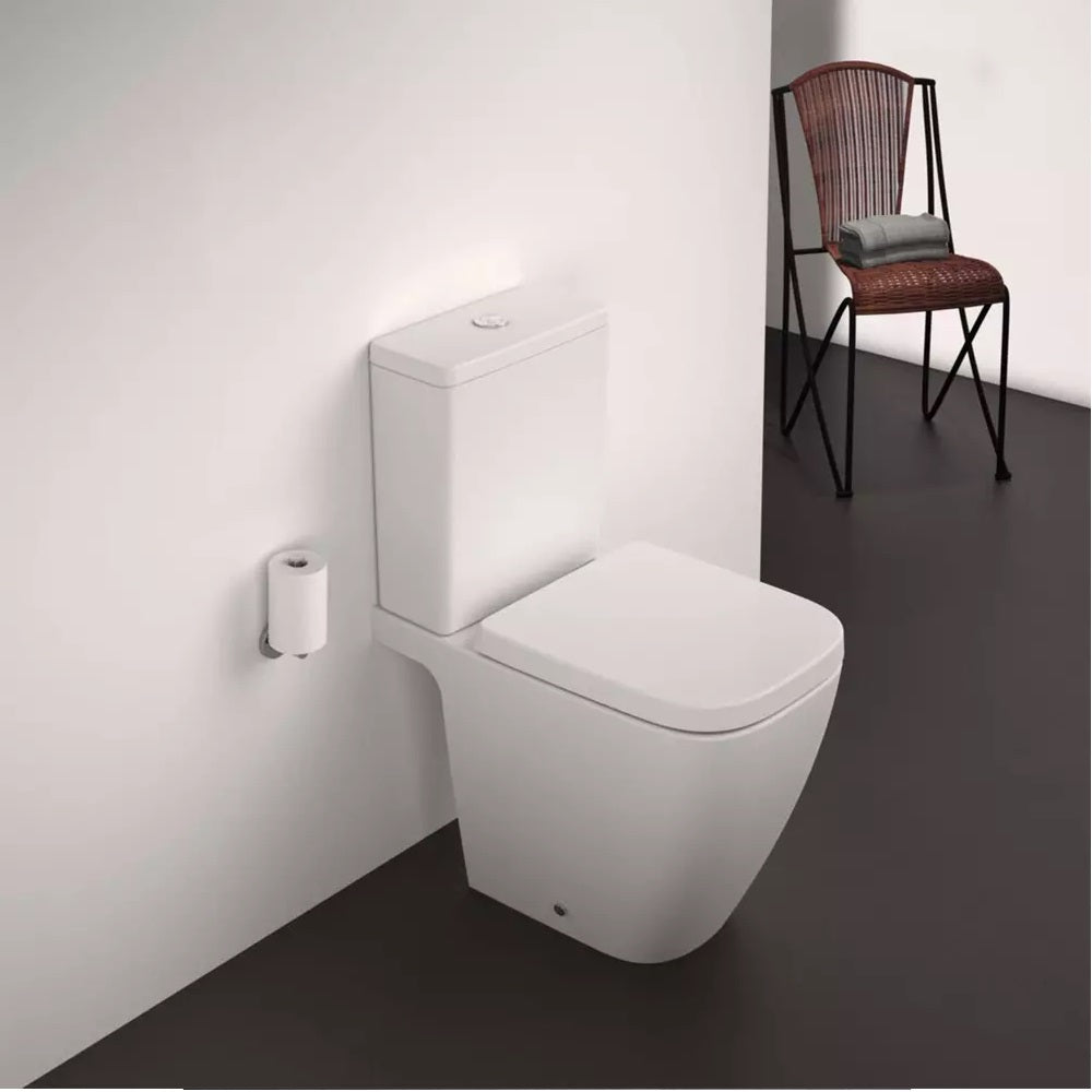 Vas WC pe pardoseala Ideal Standard I.life S, Compact rimless, alb - T459601