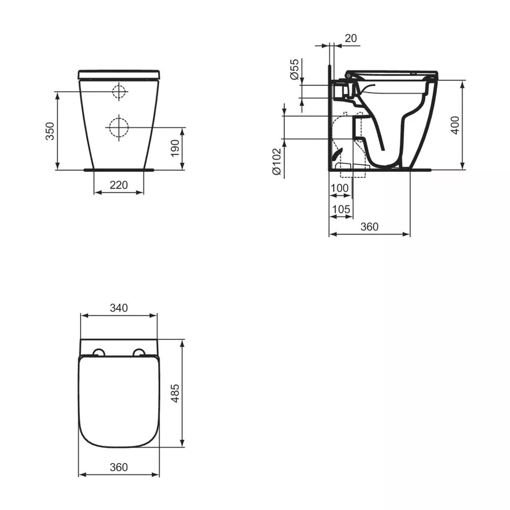 Capac WC Ideal Standard I.life S, alb - T473601