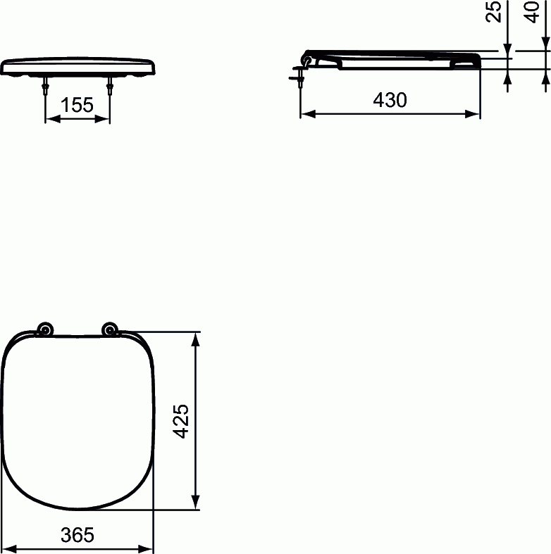 Capac WC Ideal Standard Tempo, inchidere lenta, alb - T679301