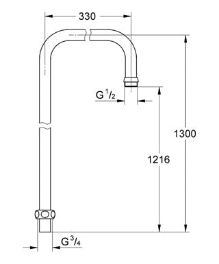 Teava ridicare pentru dus Relexa Plus Grohe-27304000