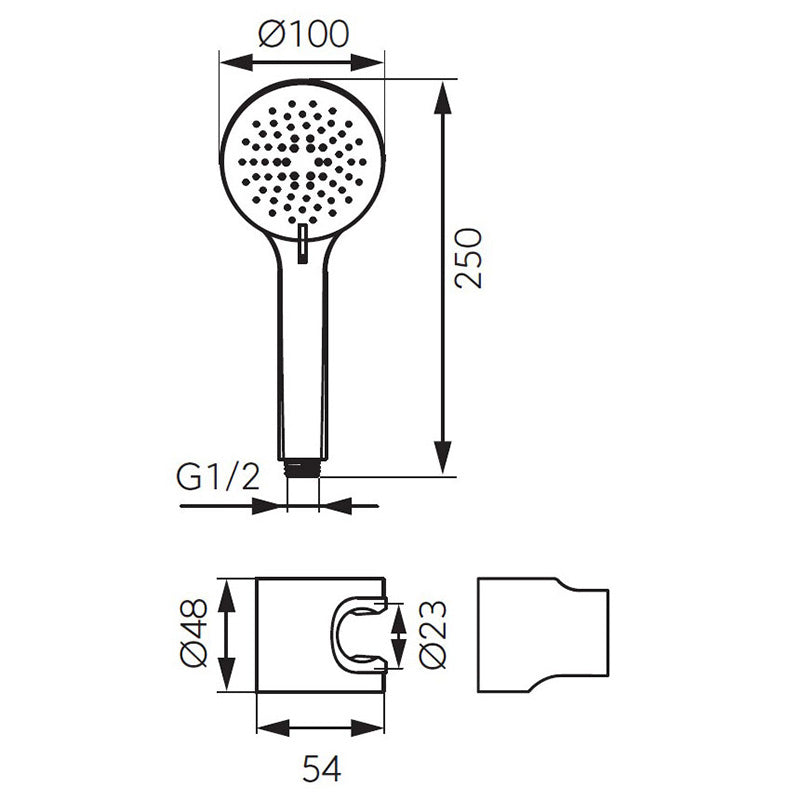Set de dus Ferro Rillo, suport de para si furtun, auriu - U365G