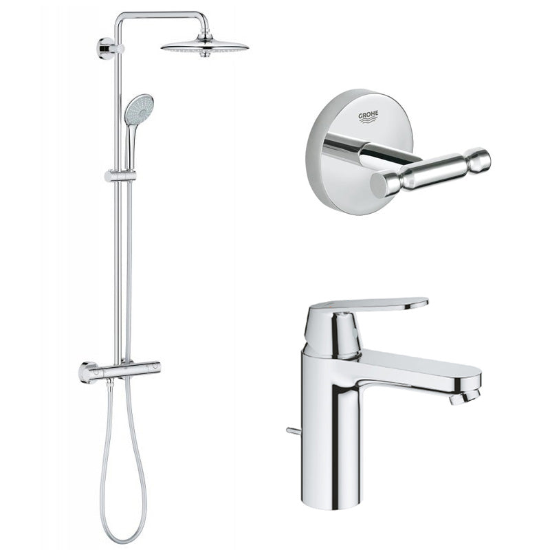 Pachet: Coloana dus Grohe Euphoria 260-27296002, Baterie lavoar Eurosmart Cosmpolitan-32825000, Agatatoare baie Grohe Baucosmo-40461001