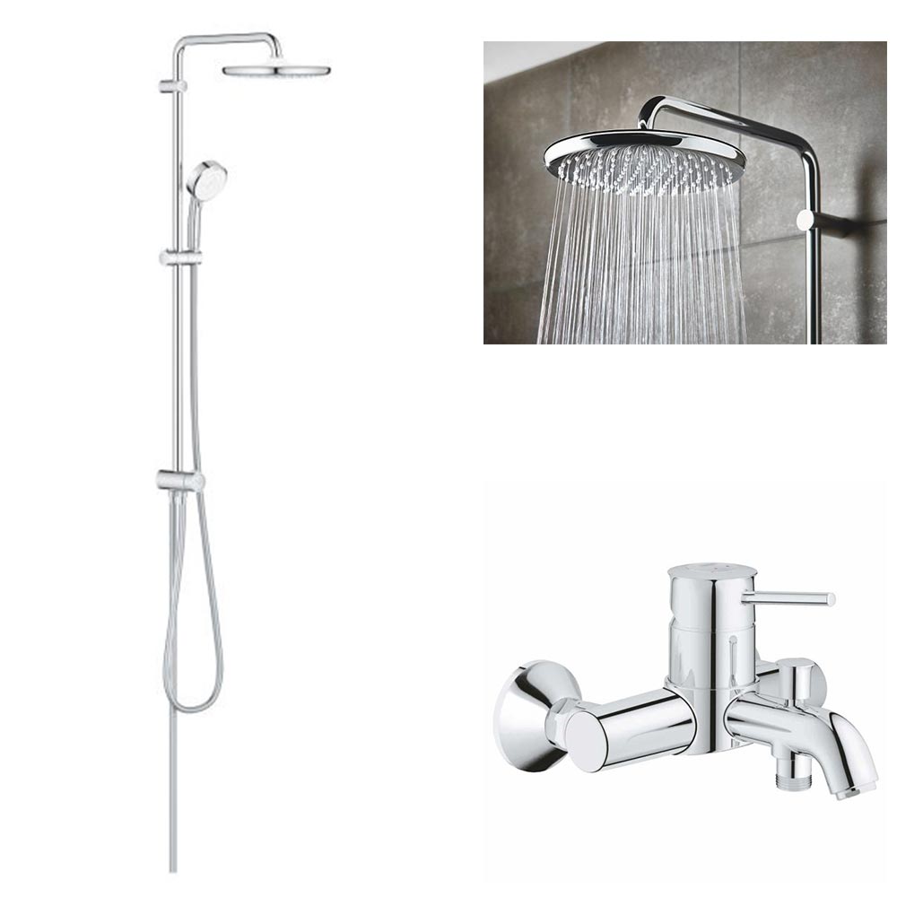 Coloana dus Grohe Tempesta 250+baterie cada Grohe Classic  (23787000  ,26675000)