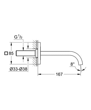 Pipă cadă Grohe Allure F-digital-13335000