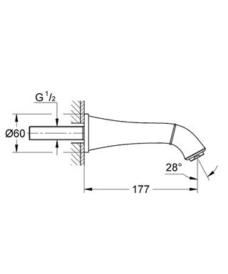 Pipă cadă Grohe Grandera-13341ig0