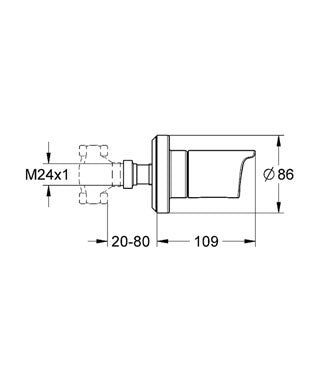 Ventil incastrat parte aparenta Grohtherm 2000 New cod-19243001