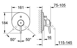 Baterie cada/ dus Grohe Concetto New-19346001
