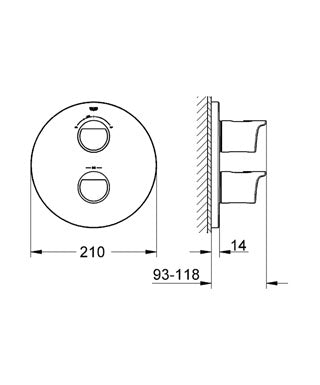 Baterie cada/dus termostat Grohe Grohth 2000 New-19355001