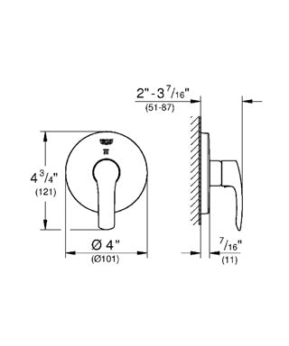 Port diverter trim Eurosmart 3 -19970002
