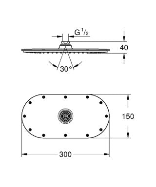 Dus fix Grohe Rainshower® Veris 300-27471000