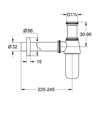 Sifon pentru lavoare 1 1/4" Grohe -28920000